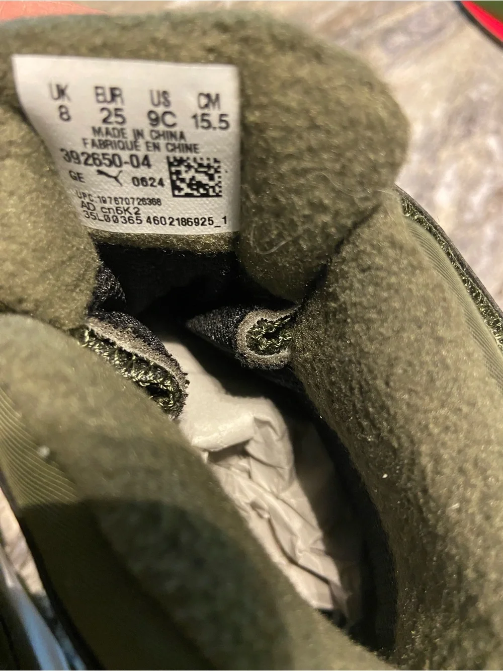 Puma Olive Green Kids Sneaker